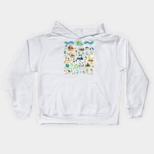 Alphabet Earth Day Every Day ABCs Save Planet Teacher Kids Kids Hoodie